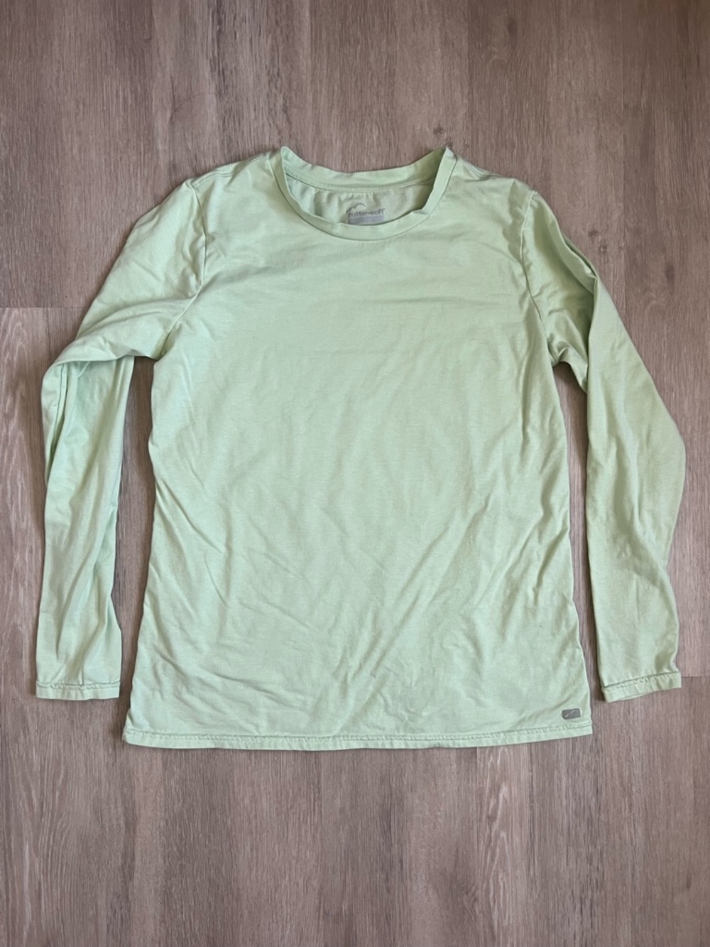 butter·soft Originals Light Lime Crewneck Long Sleeve Top Med cotton blend